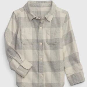 3/$10 GAP Cream and Gray Checkered Shirt